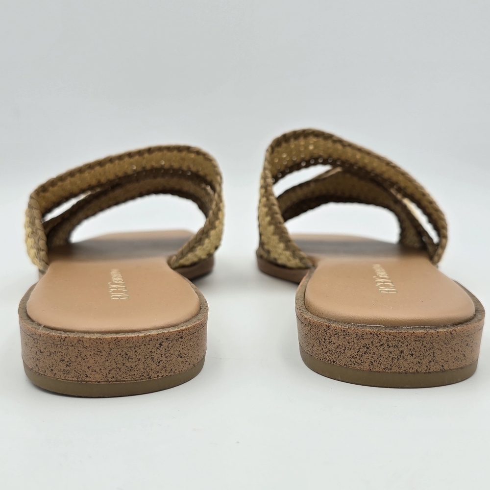 NWOT BCBGeneration Lileen Slide Sandals, Tan/Natural, 8.5M - Picture 8 of 12